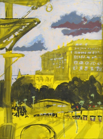 Christopher Street Pier Golden Hour;
2016; Ink oil pastel watercolor on paper, 24 x 18" Christopher Street Pier Golden Hour;
2016; Ink oil pastel watercolor on paper, 24 x 18"
